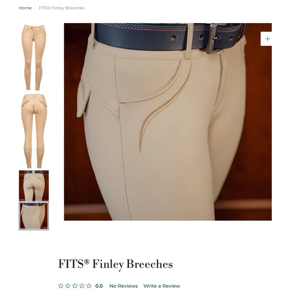 NWT FITS Finely Breeches in Straw Size Medium - Picture 3 of 3